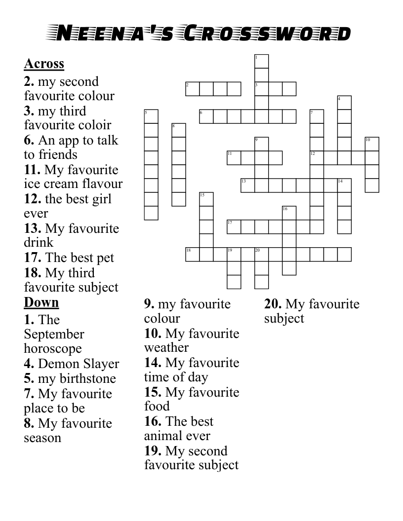 Neena's Crossword