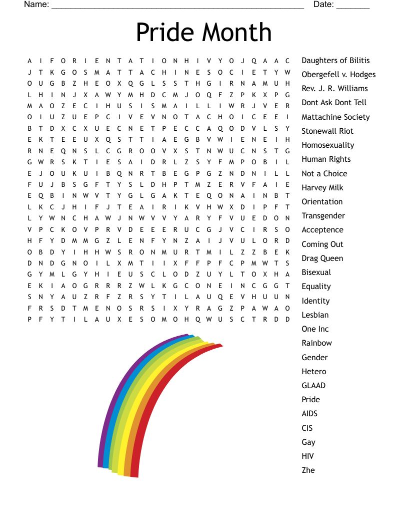 Pride Month  Word Search