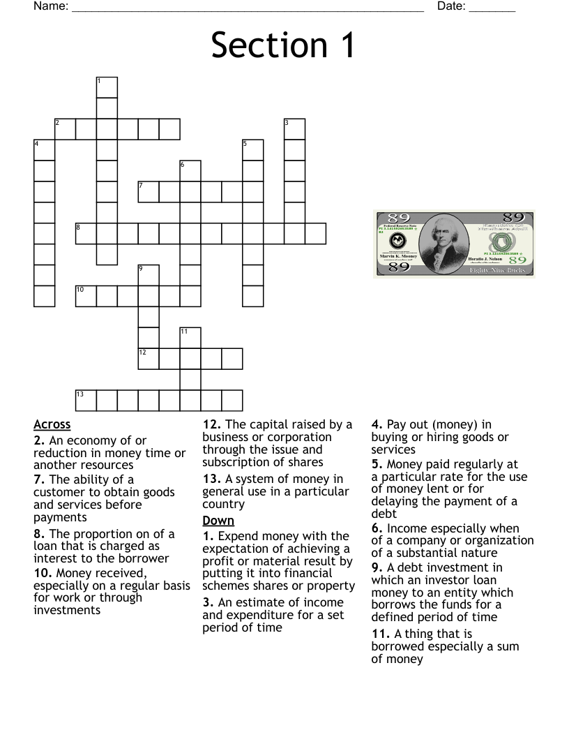 Section 1 Crossword