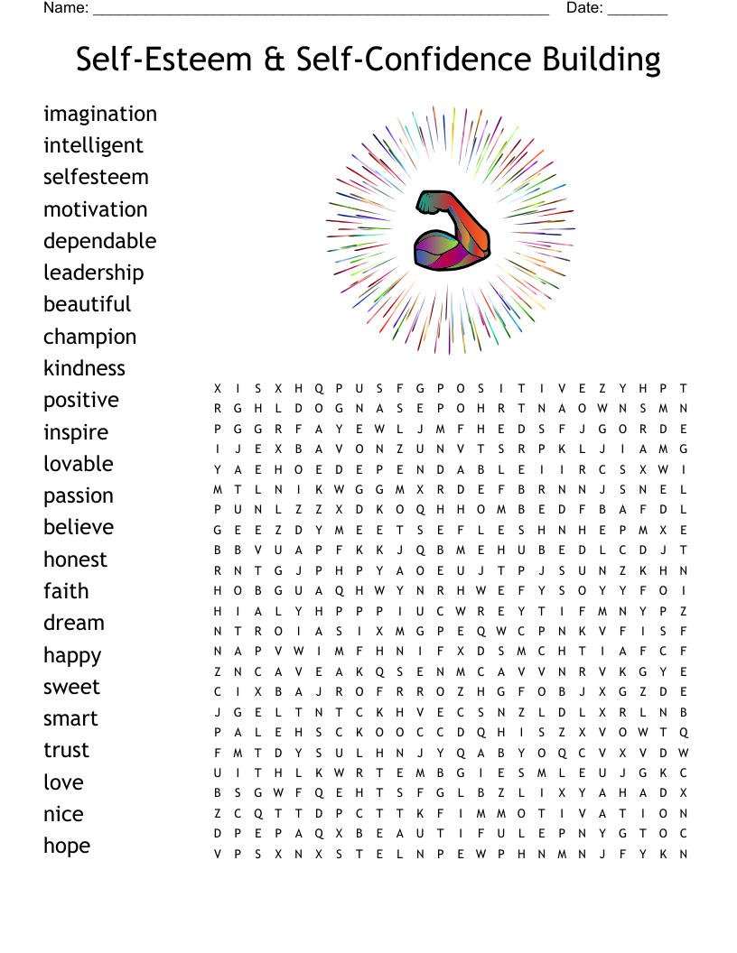 Self-Esteem & Self-Confidence Building Word Search