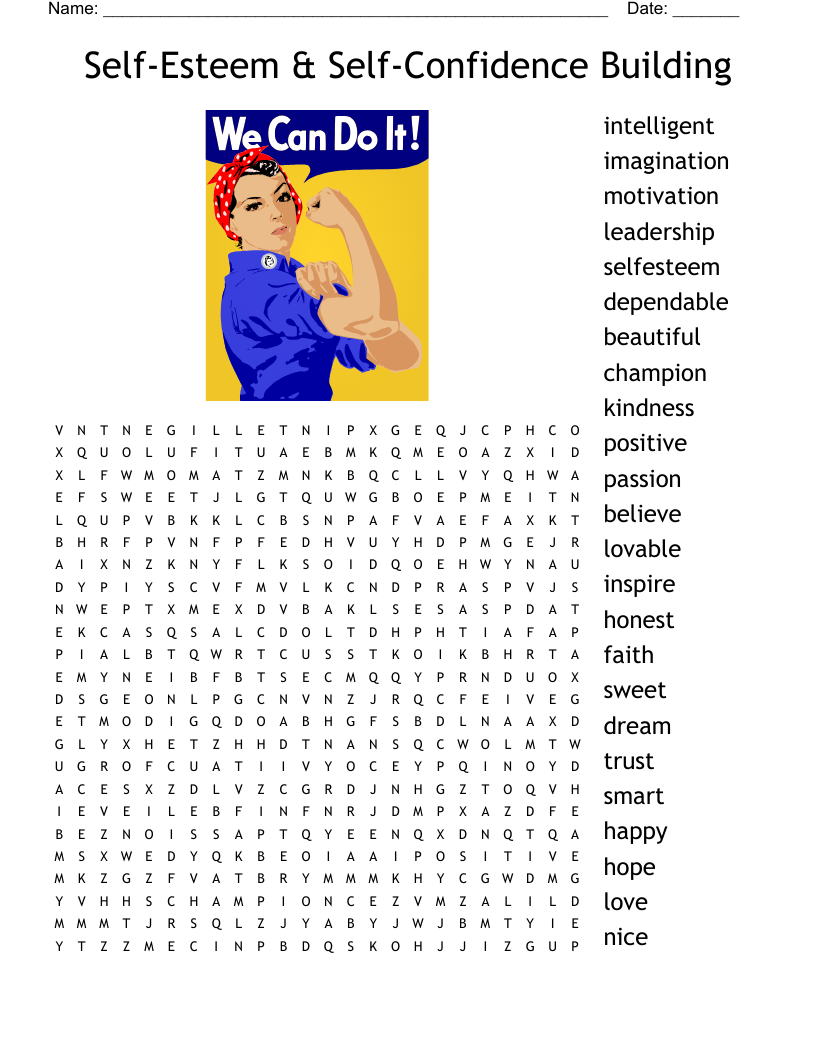 Self-Esteem & Self-Confidence Building Word Search