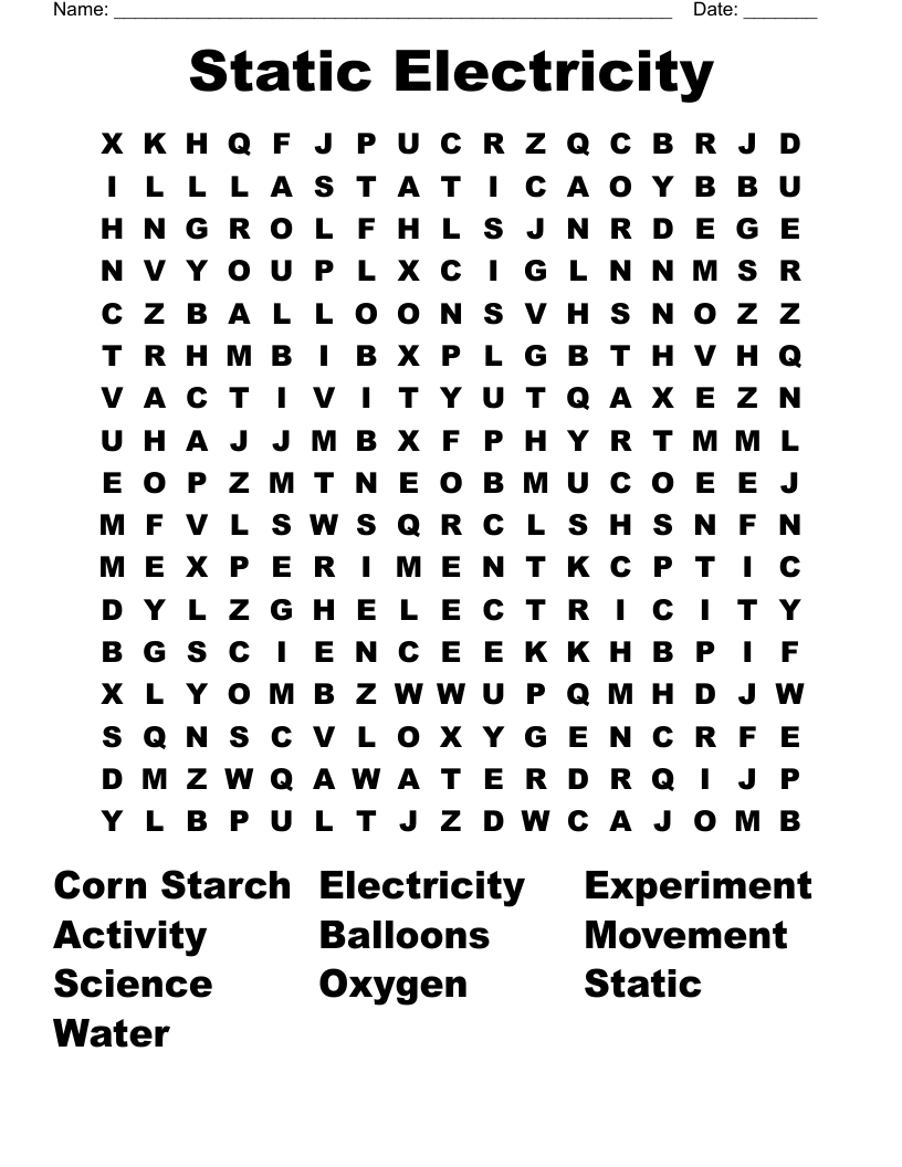 Electricity Electricity Word Search - Photos