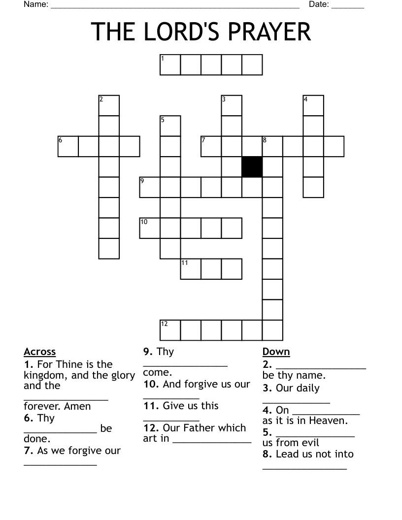 Lord's Prayer Word Search - WordMint