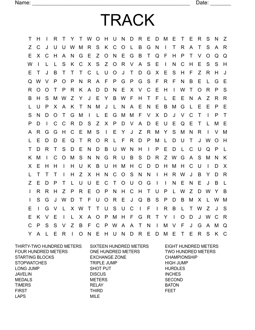 TRACK Word Search