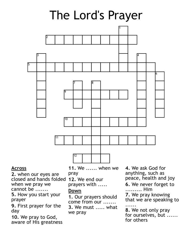 The Lord's Prayer Crossword - WordMint