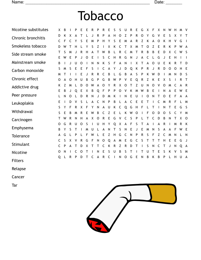 Tobacco Word Search