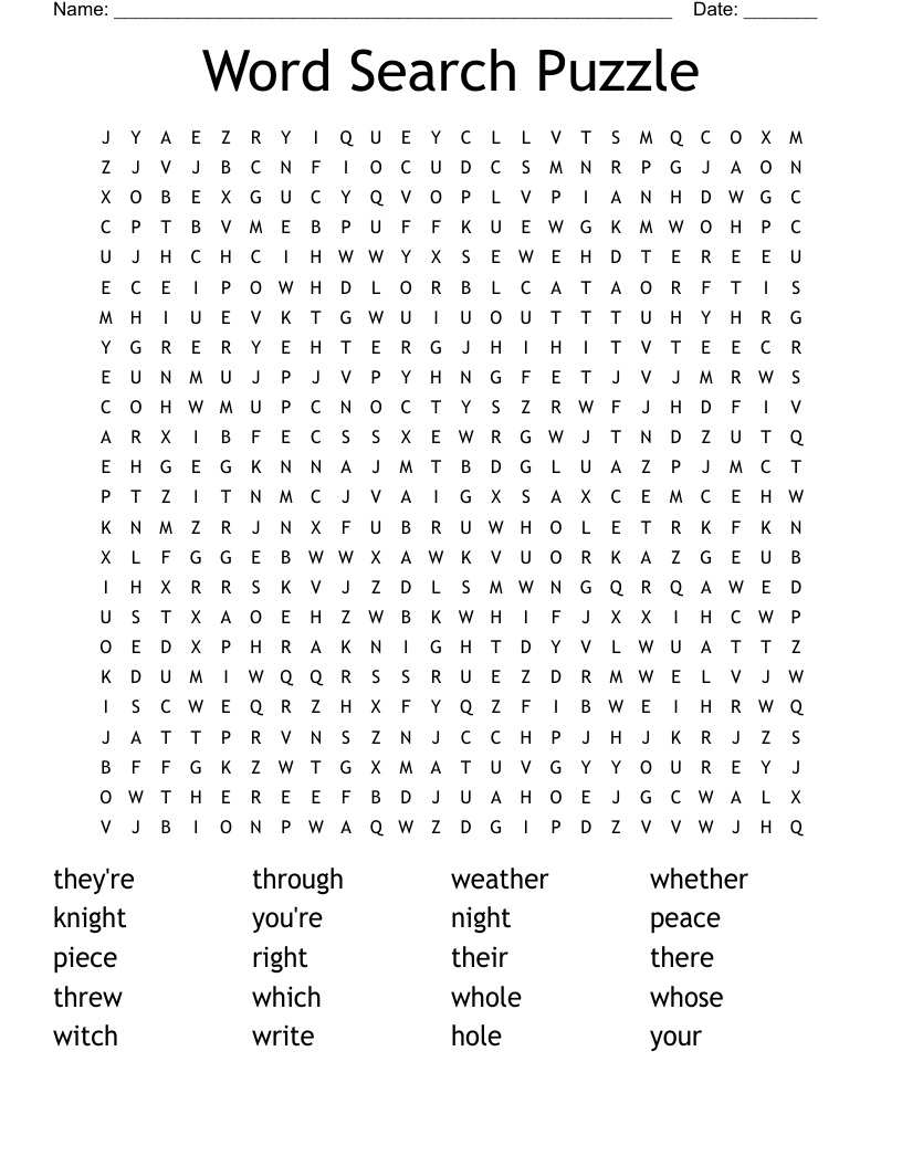 Word Search Puzzle - WordMint