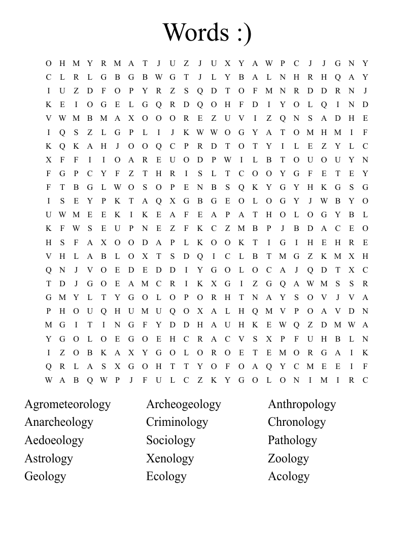 Words :) Word Search