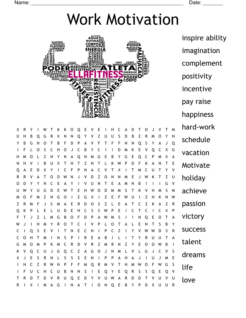 Work Motivation Word Search