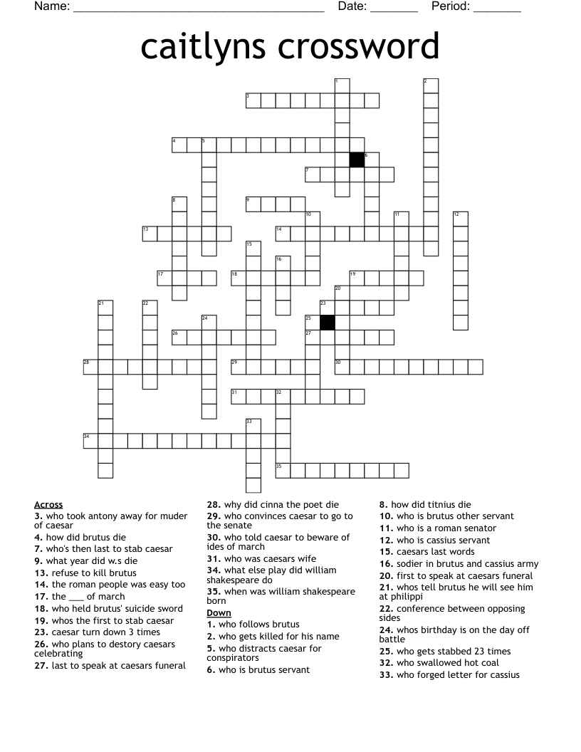 caitlyns crossword