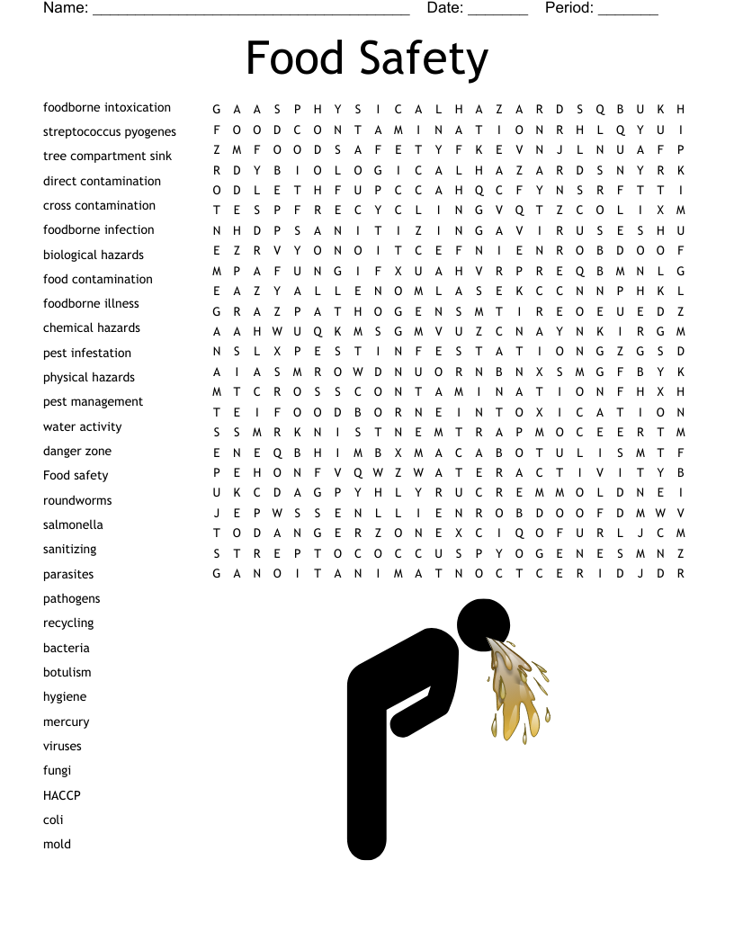 Food Safety Word Search