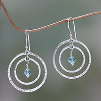 Earrings, Blue Halo