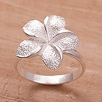 Sterling silver ring, Frangipani