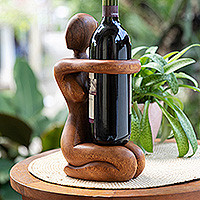 Wood wine bottle holder, The Offering