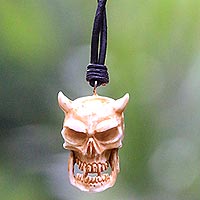 Bone and leather necklace, Demon King