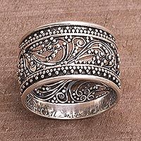 Sterling silver band ring, Merajan Majesty