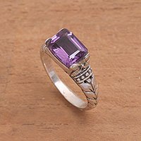 Amethyst single stone ring, Padang Galak Beauty