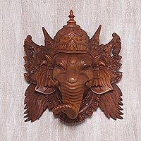 Wood mask, Proud Ganesha