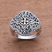 Gold accented sterling silver signet ring, Jagaraga Prince