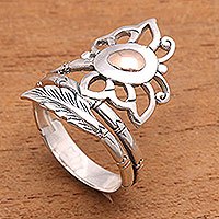 Gold accented sterling silver cocktail ring, Fleeting Butterfly