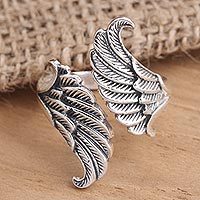 Sterling silver wrap ring, Reversed Wings