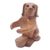 Wood wine bottle holder, 'Puppy Hug' - Handcrafted Suar Wood Dog Wine Holder