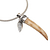 Men's sterling silver pendant necklace, 'Tiger Tooth' - Men's Sterling Silver and Bone Pendant Necklace