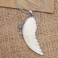 Garnet pendant necklace, Pale Angel