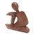 Wood statuette, 'Unwind' - Suar Wood Statuette