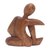 Wood statuette, 'Unwind' - Suar Wood Statuette