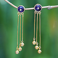 Gold-plated amethyst dangle earrings, Glorious Rays