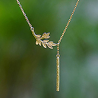 Gold-plated pendant Y necklace, Natures Finest