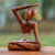 Wood statuette, 'Graceful Arc' - Original Wood Yoga Sculpture