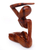 Wood statuette, 'Graceful Arc' - Original Wood Yoga Sculpture