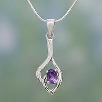 Amethyst pendant necklace, Glorious Bud