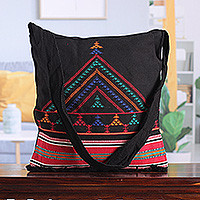 Cotton shoulder bag, Night Colors