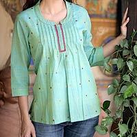 Cotton blouse, Lemon Lime