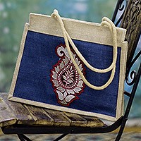 Jute tote bag, Indian Paisley