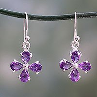 Amethyst dangle earring, Lilac Blossom