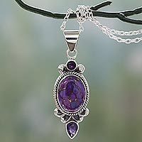 Amethyst pendant necklace, Resplendent in Purple