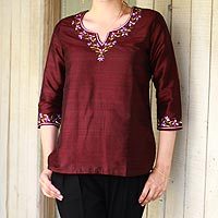 Silk tunic, Classy Wine