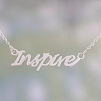 Sterling silver pendant necklace, Dare to Inspire