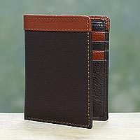 Mens leather wallet, Espresso Sienna Harmony