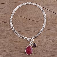 Ruby and garnet charm bracelet, Twinkling Harmony