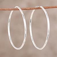 Sterling silver hoop earrings, Timeless Charm