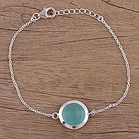 Chalcedony pendant bracelet, Circular Shine