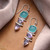 Amethyst and chalcedony dangle earrings, 'Glittering Muse' - Amethyst and Chalcedony Dangle Earrings from India