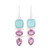 Amethyst and chalcedony dangle earrings, 'Glittering Muse' - Amethyst and Chalcedony Dangle Earrings from India