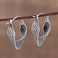 Sterling silver hoop earrings, Turn Around