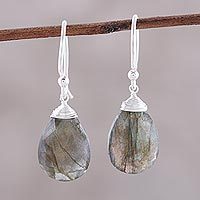 Labradorite dangle earrings, Mystical Forest